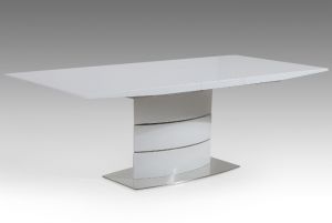 SOLIDO.Раскладной стол для гостиной или кухни на ноге-колонне, основание и столешница покрыты лаком.